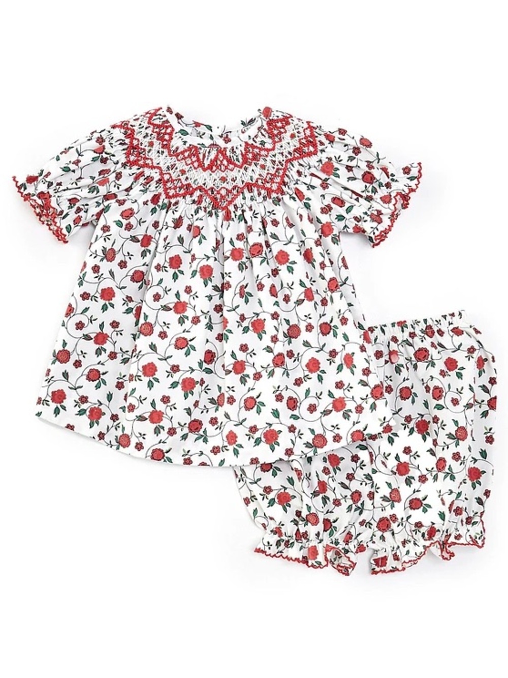 Edgehill Collection Short Sleeve Peter Pan Smocked Dress set